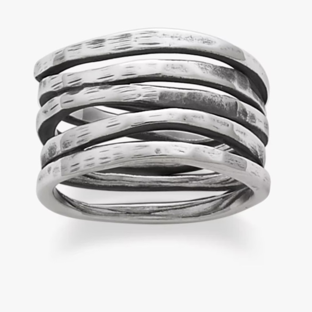 James Avery Stacked Hammered Ring
